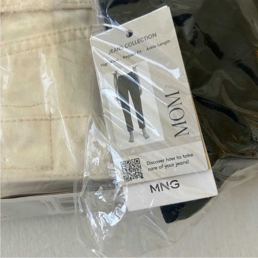 MANGO mom black and cream jeans